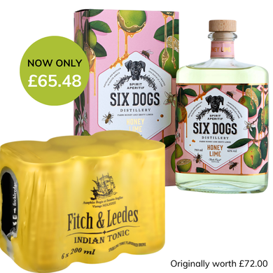 Six Dogs Honey & Lime Gin x Fitch & Leedes Indian Tonic 6 Pack Combo