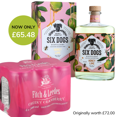 Six Dogs Honey & Lime Gin x Fitch & Leedes Cranberry Tonic 6 Pack Combo