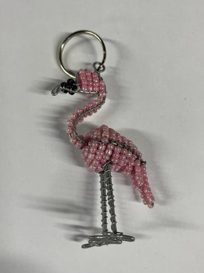 Beaded Keyring - Flamingo