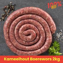 Load image into Gallery viewer, Kameelhout Beef Boerewors 2kg