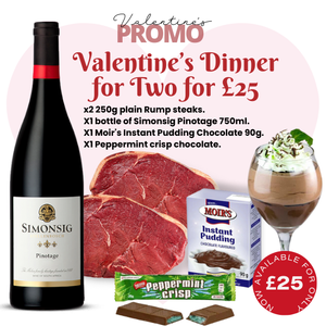 Valentine’s Dinner for Two for £25