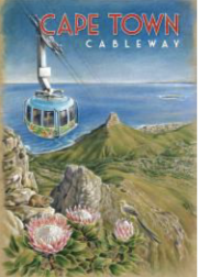 Wooden Post Card - Cape Town Cableway