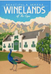 Wooden Post Card - Winelands of the Cape