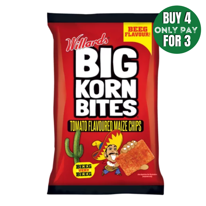 Willards Big Korn Bites Tomato 120g (BB: 28/08/2024)