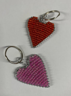 Beaded Keyring - Heart