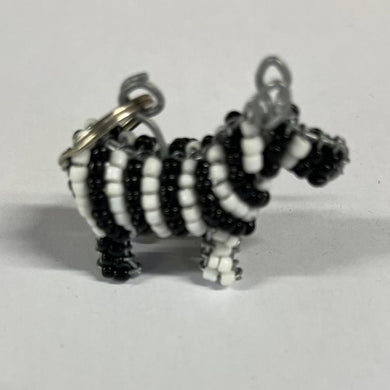 Beaded Keyring - Zebra